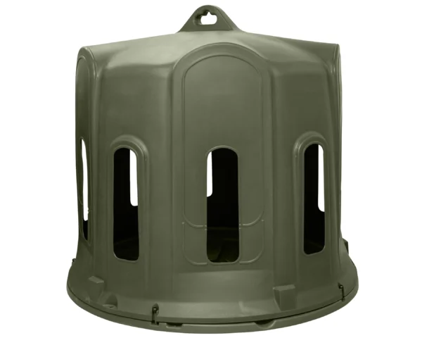 Râtelier Cloche à foin 10 ouvertures pour balles rondes avec fond